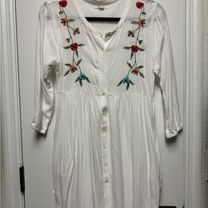 O'Neill White Floral Embroidered Dress